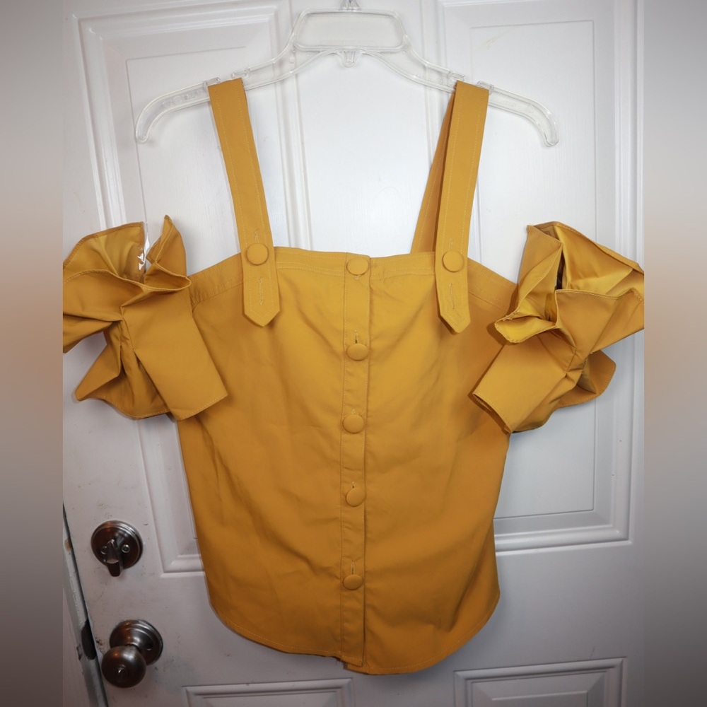 Mustard Tea and cup blouse size Small